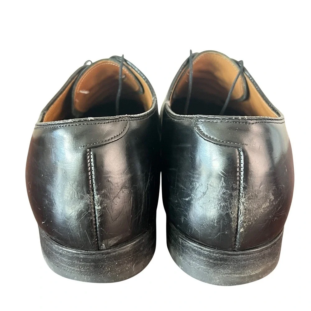 Johnston‎ & Murphy Limited Mens 10.5 D Black Leather Cap Toe Oxford Shoes Italy
